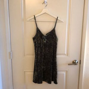 Green velvet dress